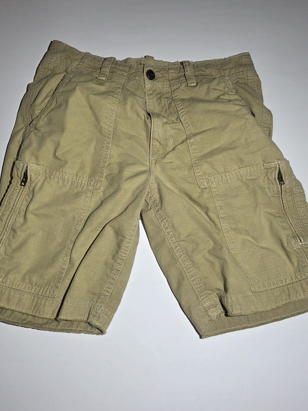 American Eagle Outfitters Mens Ripstop Cargo Shorts Khaki Tan Size 32 Classic